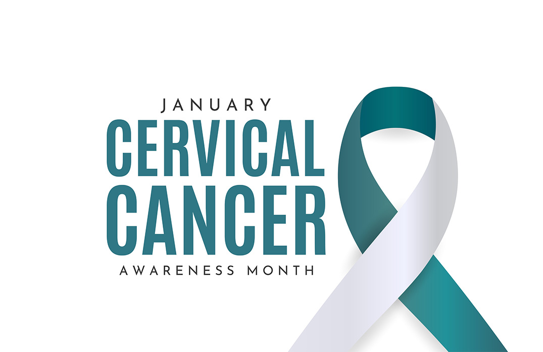 Cervical Cancer Awareness Month card, January. Vector illustration. EPS10