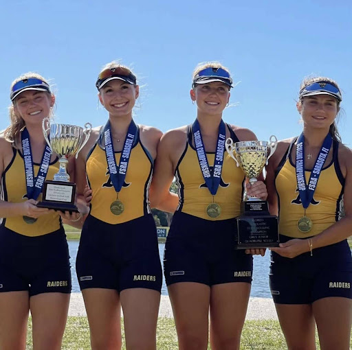 “The State Champion rowing team” 

Sheridan Wolf, Alicia Longo, Sienna Wells, Francesca Brown. 

/PHOTO COURTESY OF SIENNA WELLS