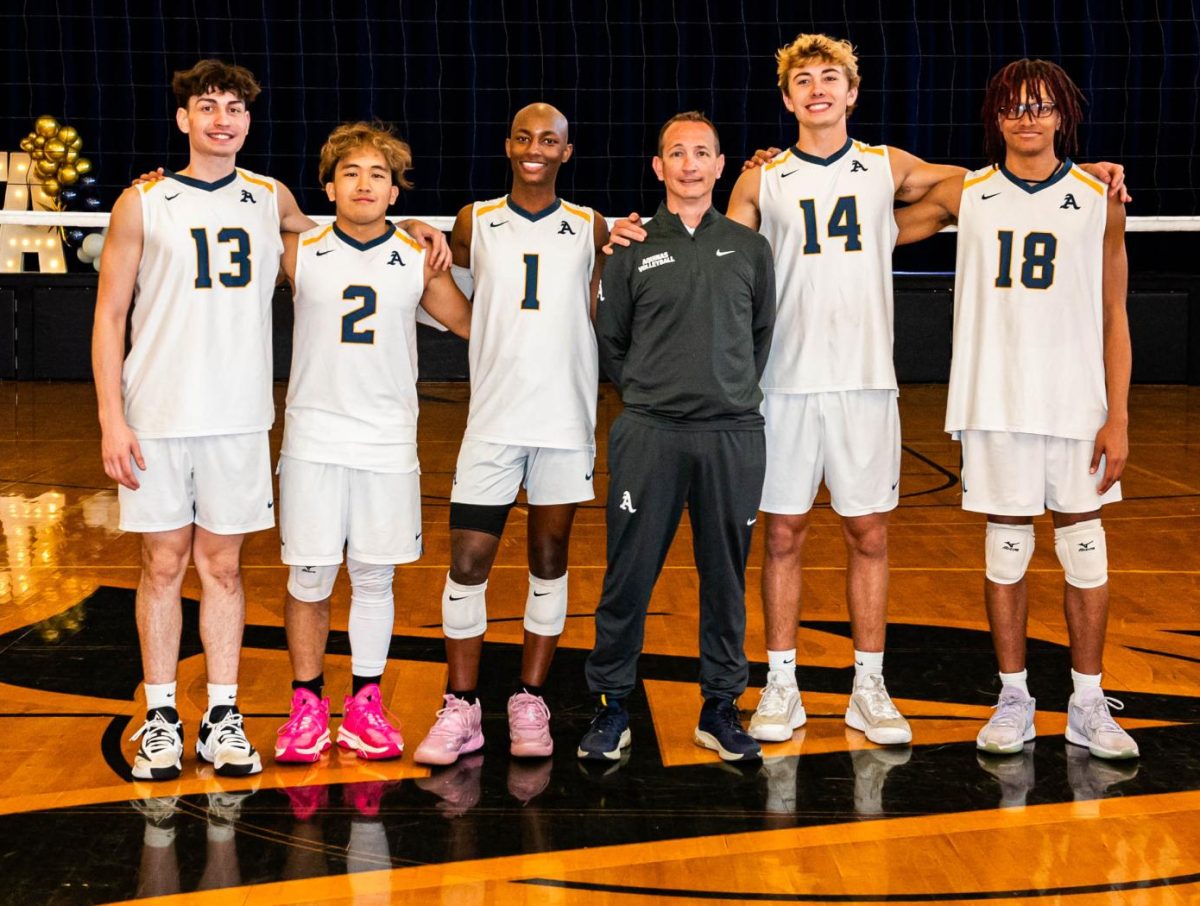 From left to right: Jordan Diaz, Jacob Eco, Eyen Beharry, Coach Joe Virginio, Luke Swadener, and Charles Campbell.

Photo by KIM RUOFF PHOTOGRAPHY