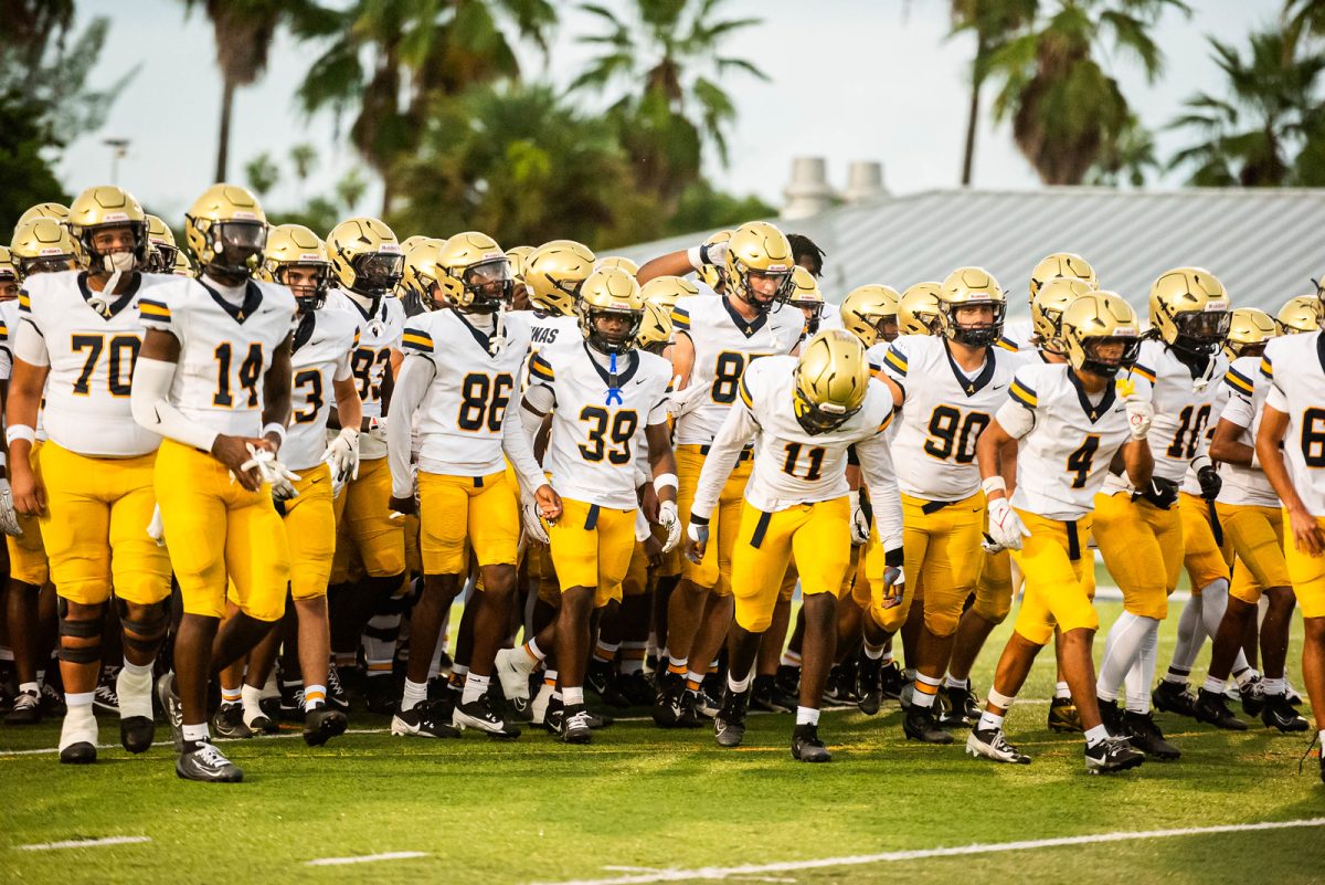 The STA Raiders prepare for the game against Columbus.
