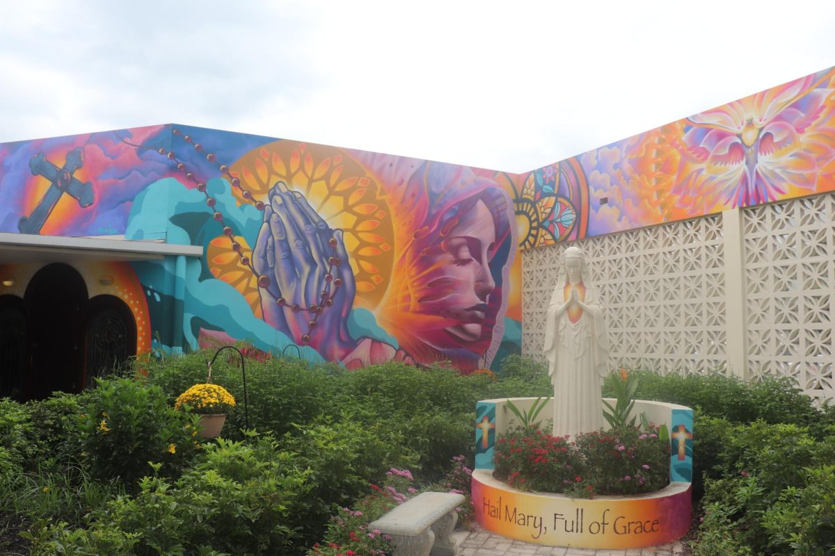 A view of the Chapel Mural, installed in the summer of 2025.